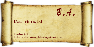 Bai Arnold névjegykártya